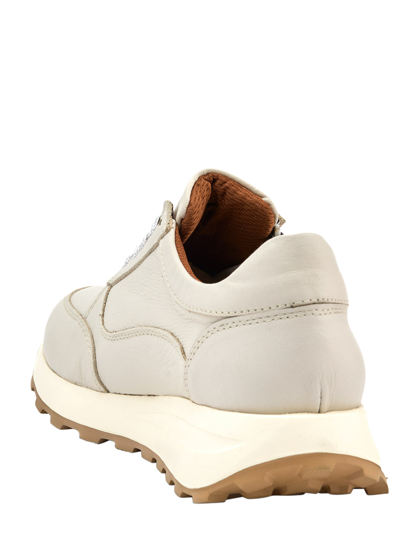 Product image 3 of 5, which shows Jones Bootmaker Bertina Leather Fashion Trainers, Off White, 3