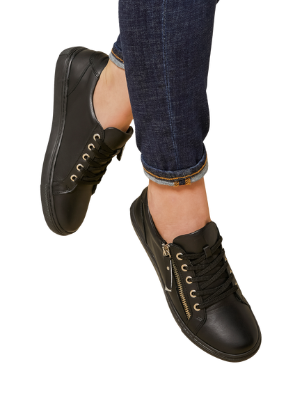 Jones Bootmaker Padova 2 Leather Lace-Up Trainers - view 2, Black