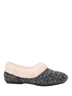 Jones Bootmaker Cariana Faux Fur Slippers, Dark Grey