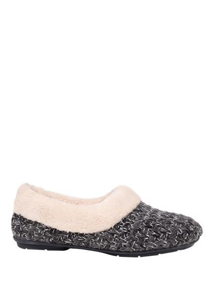 Jones Bootmaker Cariana Faux Fur Slippers, Dark Grey