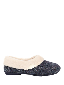 Jones Bootmaker Cariana Faux Fur Slippers, Navy