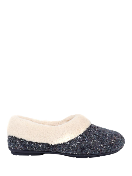 Jones Bootmaker Cariana Faux Fur Slippers, Navy