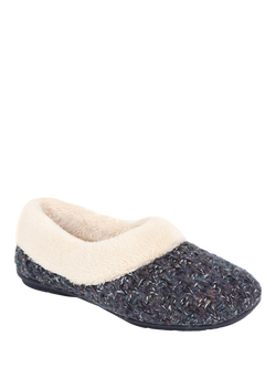 Jones Bootmaker Cariana Faux Fur Slippers - view 2, Navy