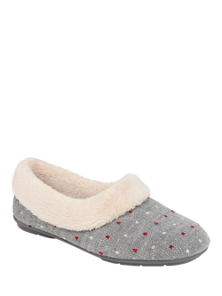 Jones Bootmaker Floella Fluffy Lined Slippers - view 2, Grey Multi