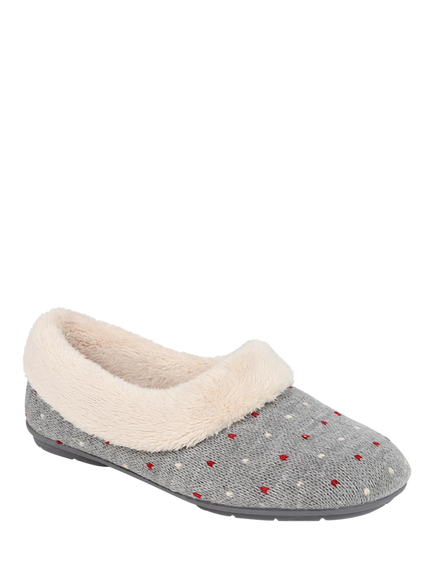 Jones Bootmaker Floella Fluffy Lined Slippers - view 2, Grey Multi