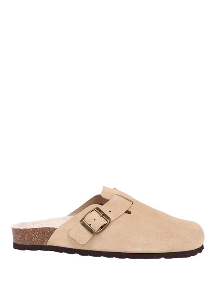 Jones Bootmaker Freida Suede Faux Fur Lined Mule Slippers, Chestnut