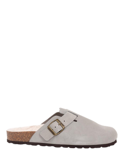 Jones Bootmaker Freida Suede Faux Fur Lined Mule Slippers, Grey