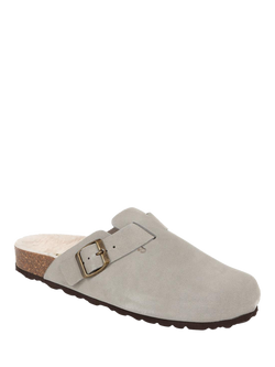 Jones Bootmaker Freida Suede Faux Fur Lined Mule Slippers - view 2, Grey