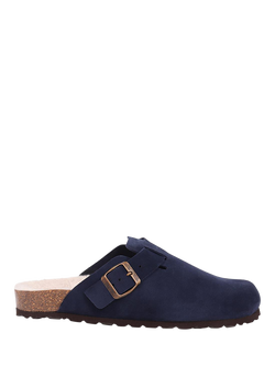 Jones Bootmaker Freida Suede Faux Fur Lined Mule Slippers, Navy