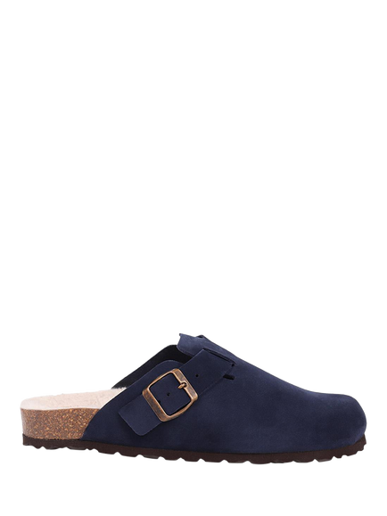 Jones Bootmaker Freida Suede Faux Fur Lined Mule Slippers, Navy