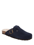 Jones Bootmaker Freida Suede Faux Fur Lined Mule Slippers, Navy