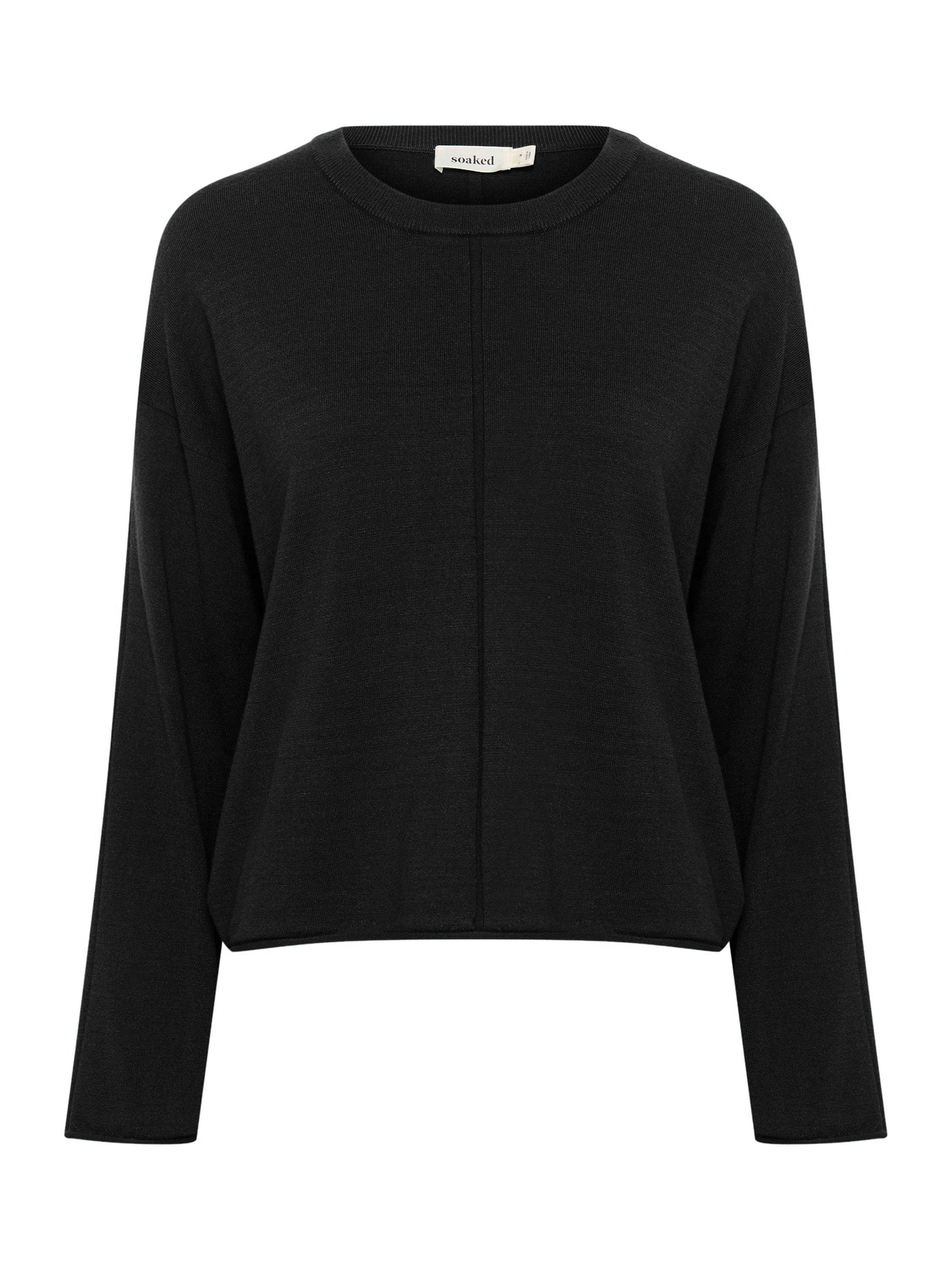 Product image 5 of 6, which shows Soaked In Luxury Spina Boxy Knit Jumper, Black, S