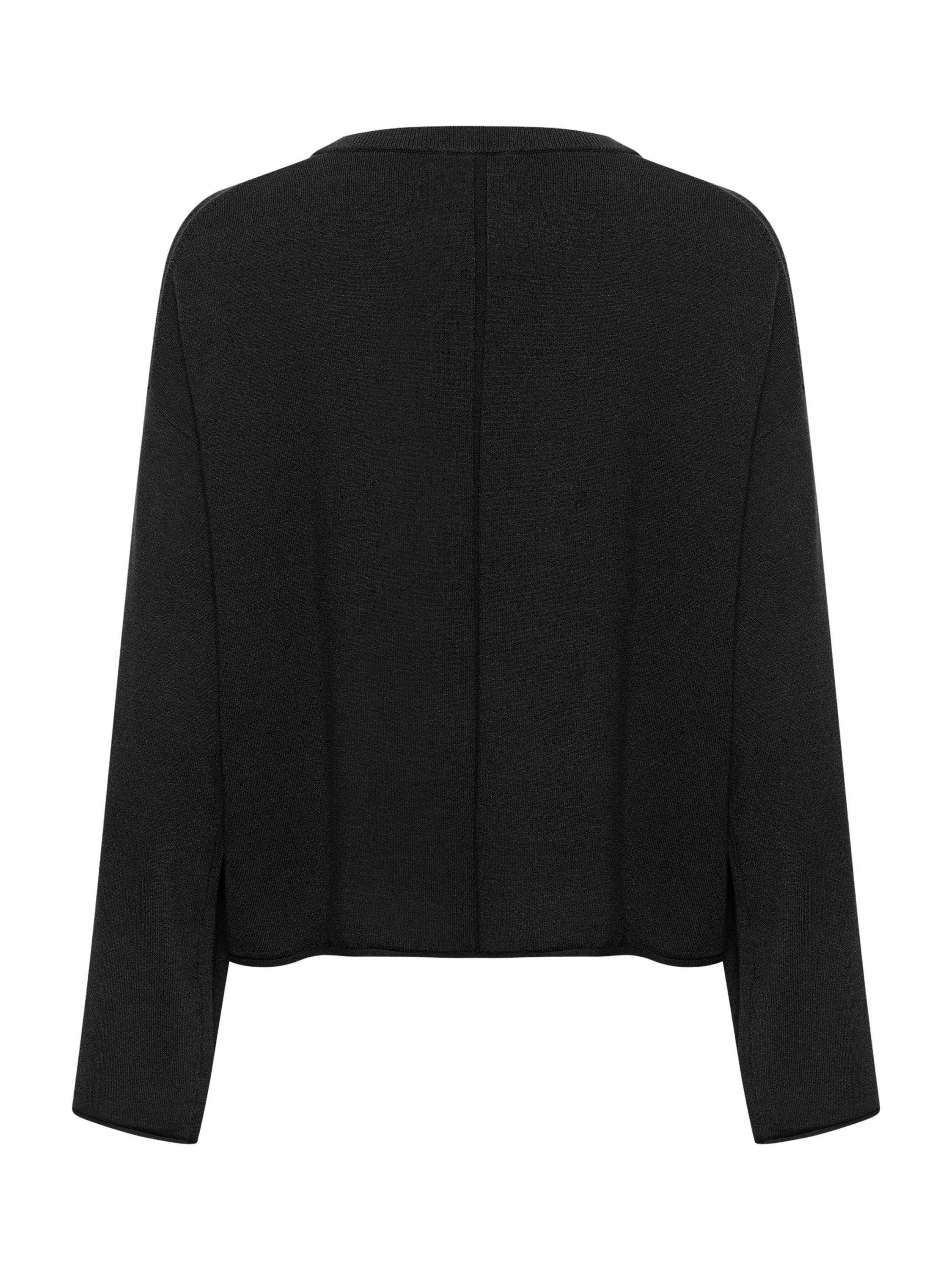Product image 6 of 6, which shows Soaked In Luxury Spina Boxy Knit Jumper, Black, S