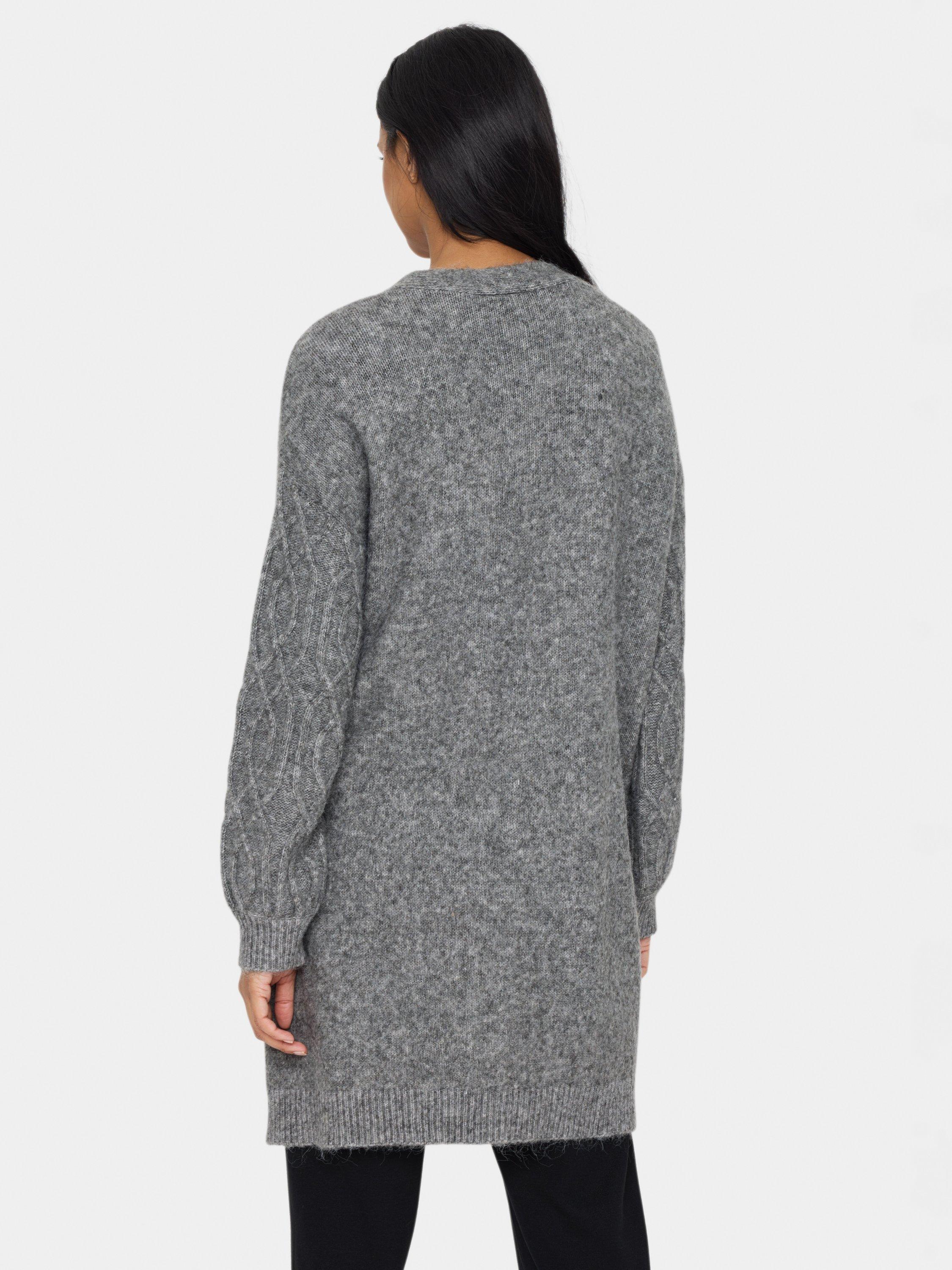 Product image 2 of 6, which shows Saint Tropez Geeta Open Neck Cardigan, Gray Quill Melange, XS