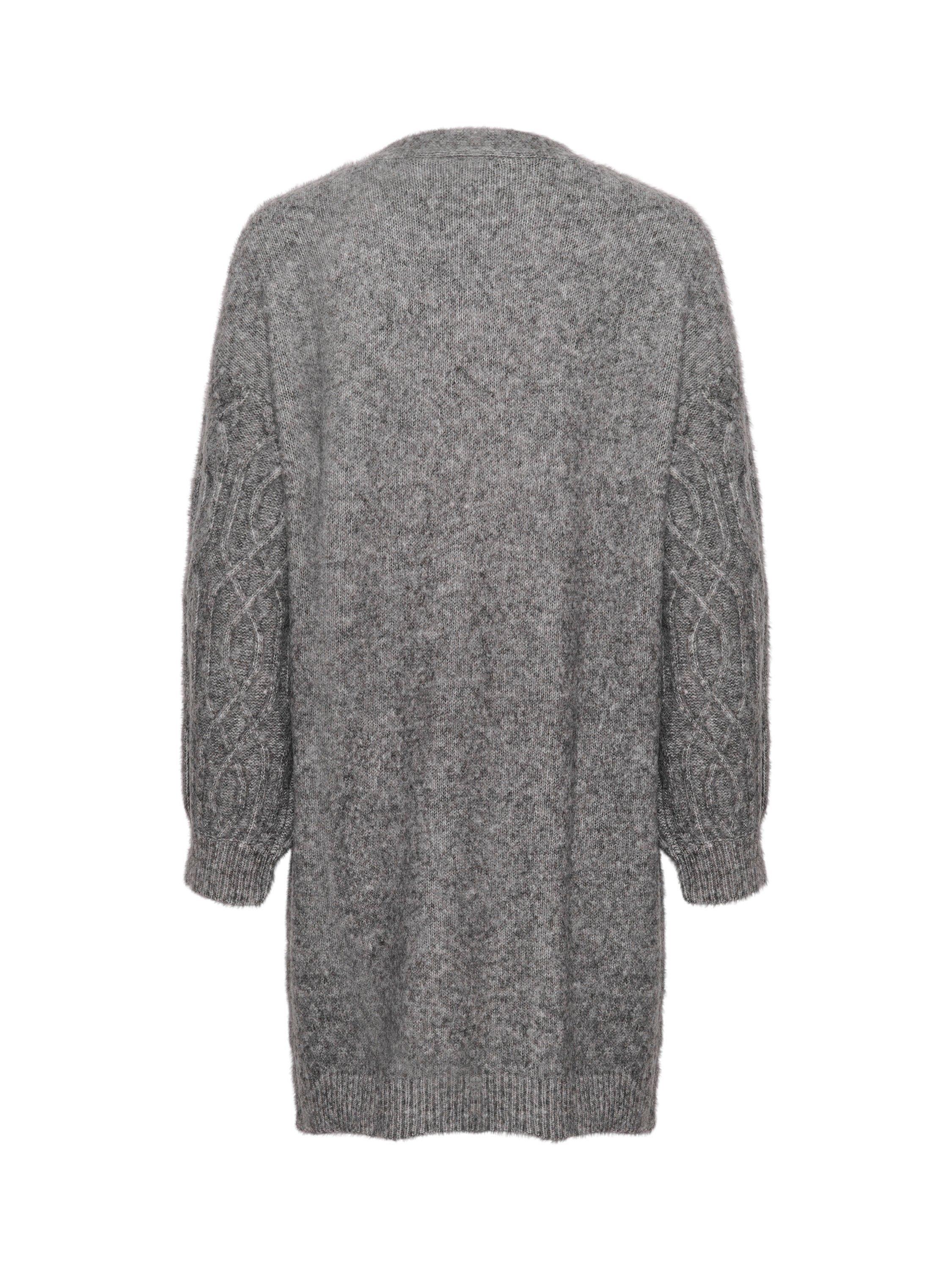 Product image 6 of 6, which shows Saint Tropez Geeta Open Neck Cardigan, Gray Quill Melange, XS