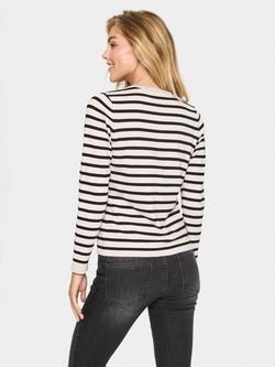 Saint Tropez Mila Slim Fit Stripe Cardigan - view 2, Light Grey/Black