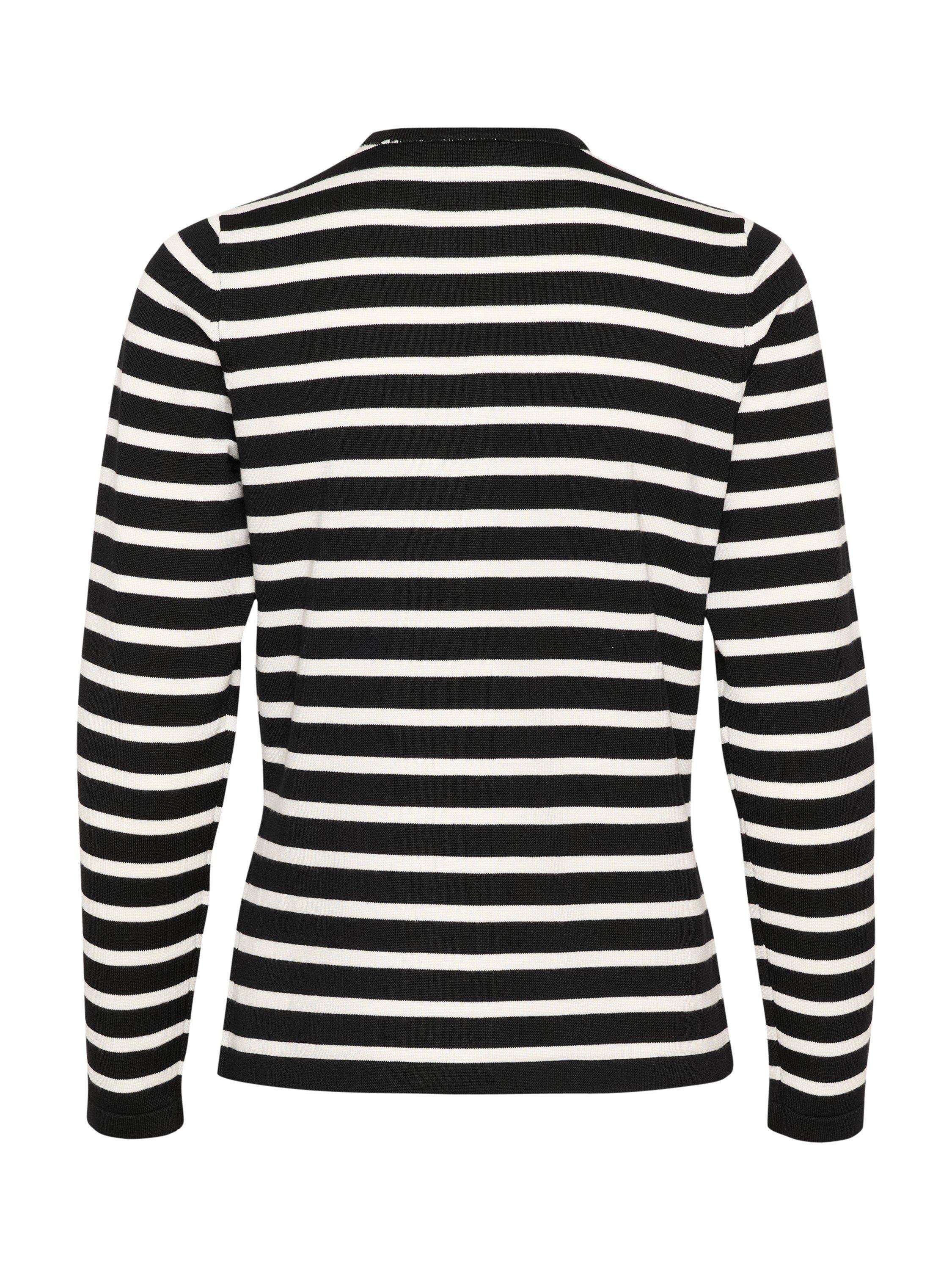 Product image 6 of 6, which shows Saint Tropez Mila Slim Fit Stripe Cardigan, Black/White, XS