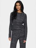 Saint Tropez Gwen Textured Stripe Jumper, Grey Melange