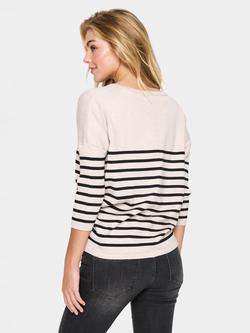 Saint Tropez Mila Stripe Jumper - view 2, Soft Grey/Black