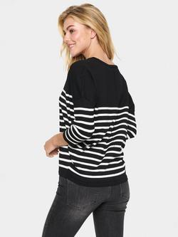 Saint Tropez Mila Stripe Jumper - view 2, Black/Ivory