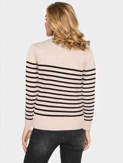 Saint Tropez Mila Stripe Jumper, Cream/Grey - view 2, Cream/Grey