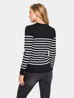Saint Tropez Mila Stripe Jumper, Black/White - view 2, Black/White