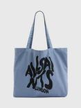 AllSaints Orlando Cotton Canvas Tote Bag, Blue