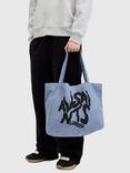 AllSaints Orlando Cotton Canvas Tote Bag, Blue