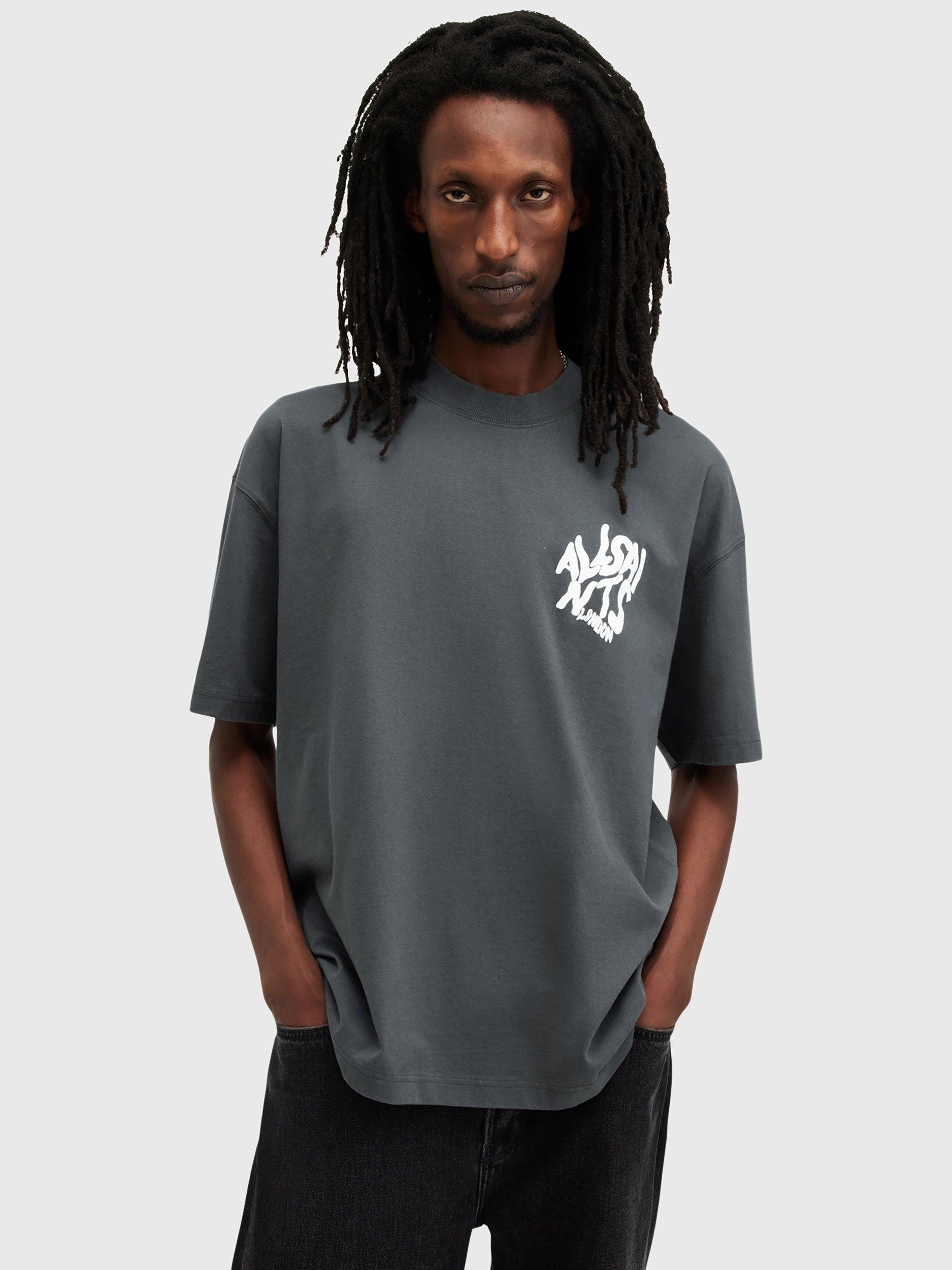 AllSaints Orlando Short Sleeve Crew T-Shirt, Blue Mid
