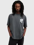 AllSaints Orlando Short Sleeve Crew T-Shirt, Blue Mid