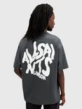 AllSaints Orlando Short Sleeve Crew T-Shirt, Blue Mid