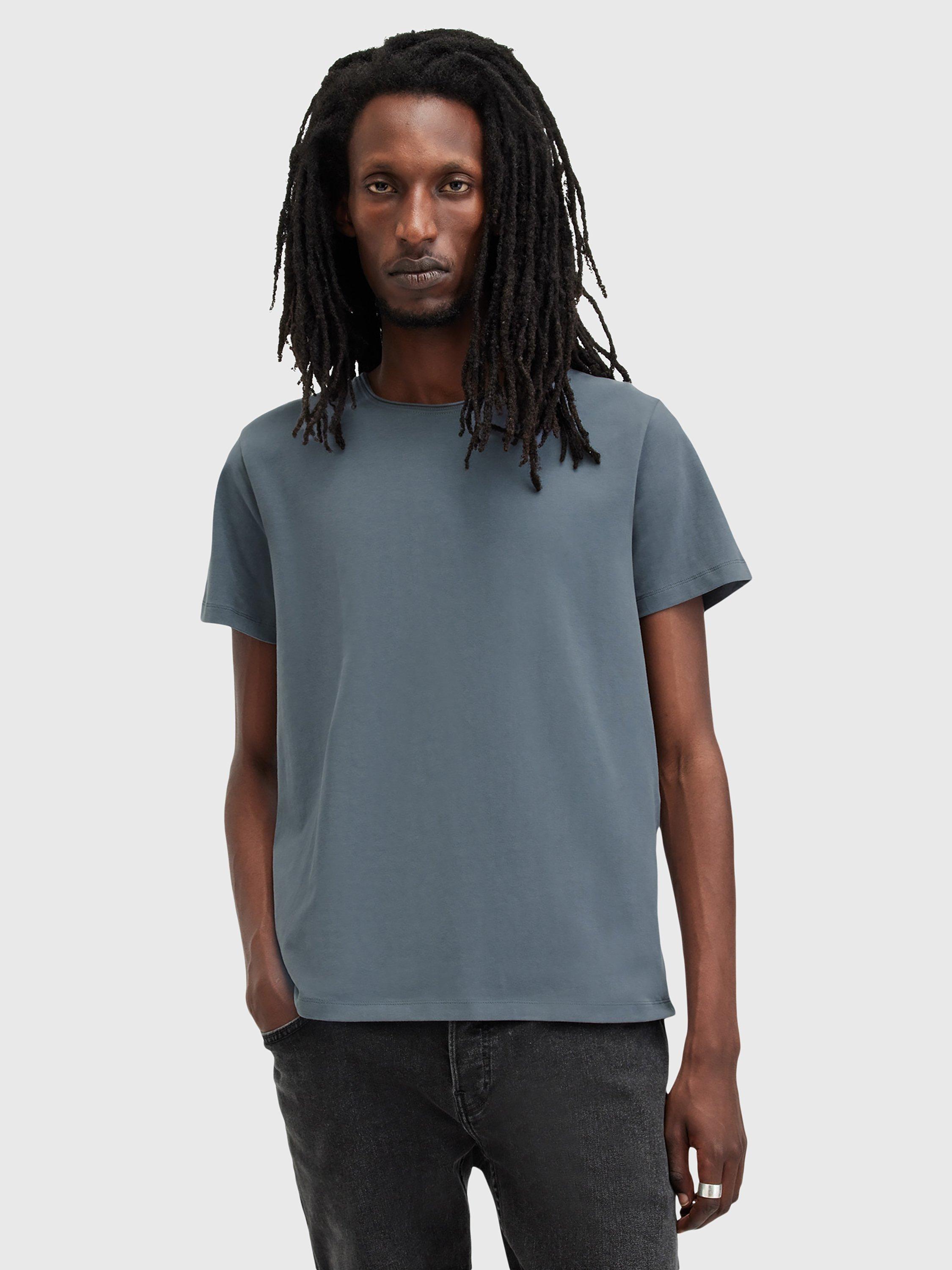 AllSaints Bodega Crew Neck Cotton T-Shirt, Ashy Blue