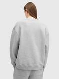 AllSaints Haven Organic Cotton Sweatshirt, Grey Marl Grey