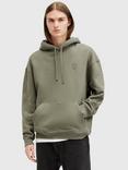 AllSaints Haven Organic Cotton Hoodie, Green Mid