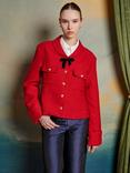 Sister Jane Poise Cropped Boucle Jacket, Red