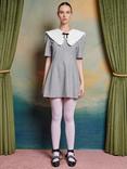 Sister Jane Heron Bow Neck Mini Dress, Grey