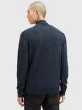 AllSaints Kilburn Wool Blend Half Zip Jumper, Blue Mid