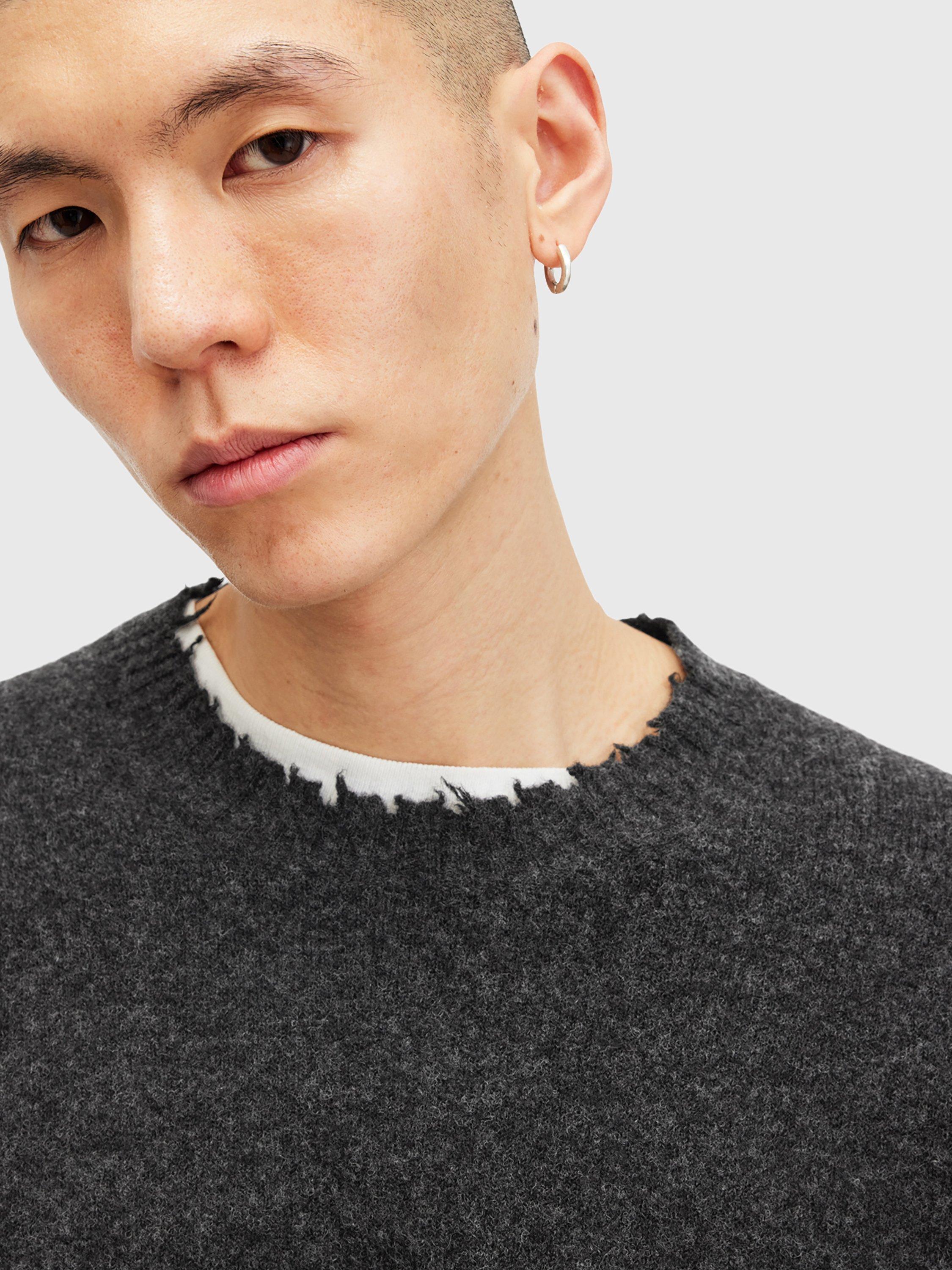 Distressed crew neck online