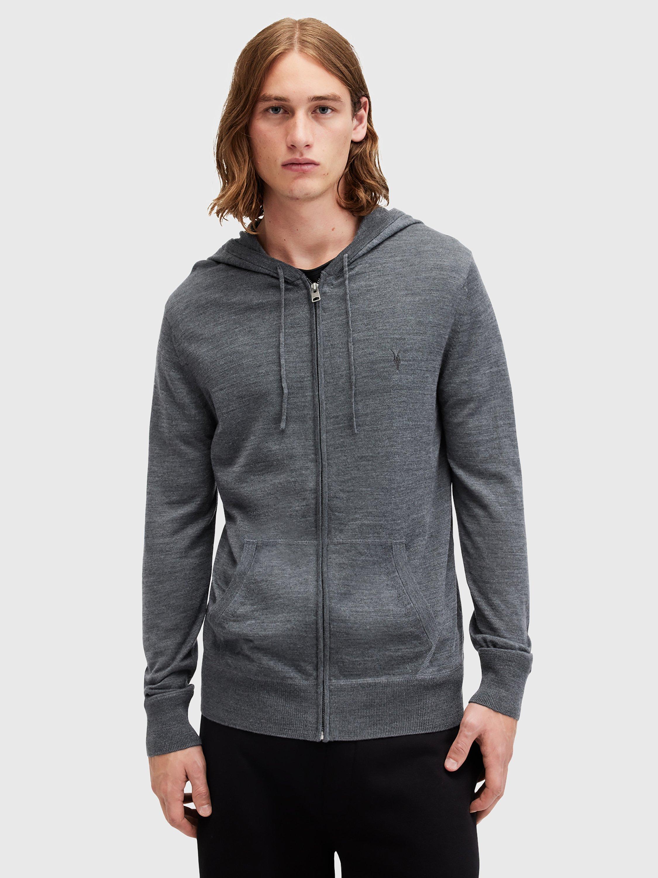 AllSaints Mode Merino Zip Hoodie Smith Blue XS