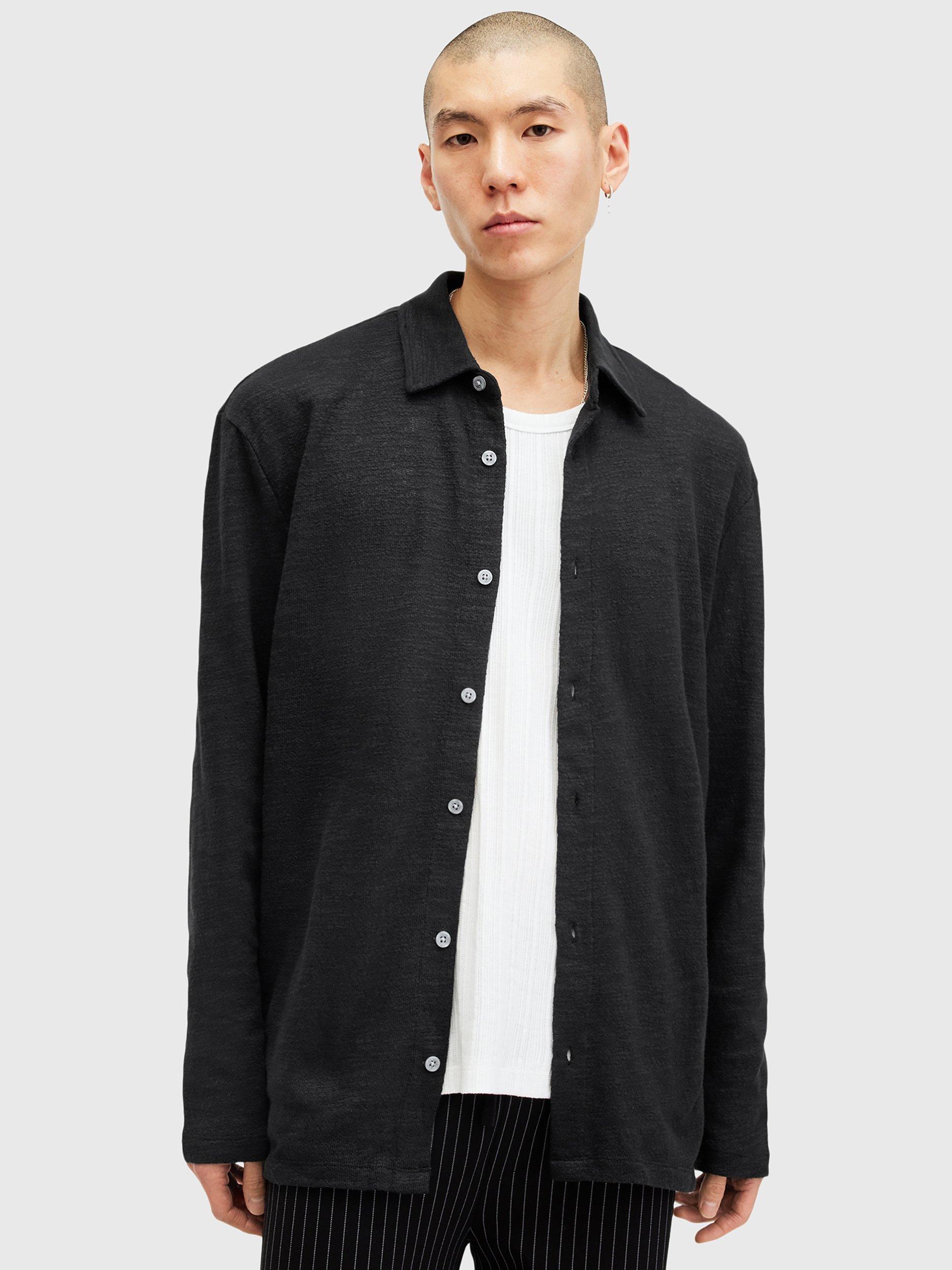 AllSaints Foster Long Sleeve Shirt, Black Black