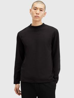 AllSaints Nero Crew Neck Long Sleeve Top, Black Black, Black Black