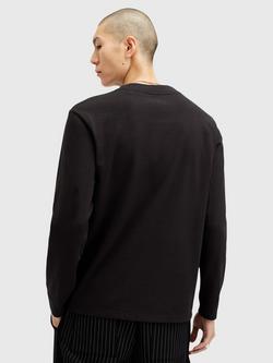 AllSaints Nero Crew Neck Long Sleeve Top, Black Black - view 2, Black Black