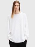 AllSaints Sears Long Sleeve Crew Neck Top, White