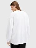 AllSaints Sears Long Sleeve Crew Neck Top, White