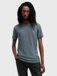 AllSaints Tonic Organic Cotton Loose Fit Short Sleeve T-Shirt, Blue Mid