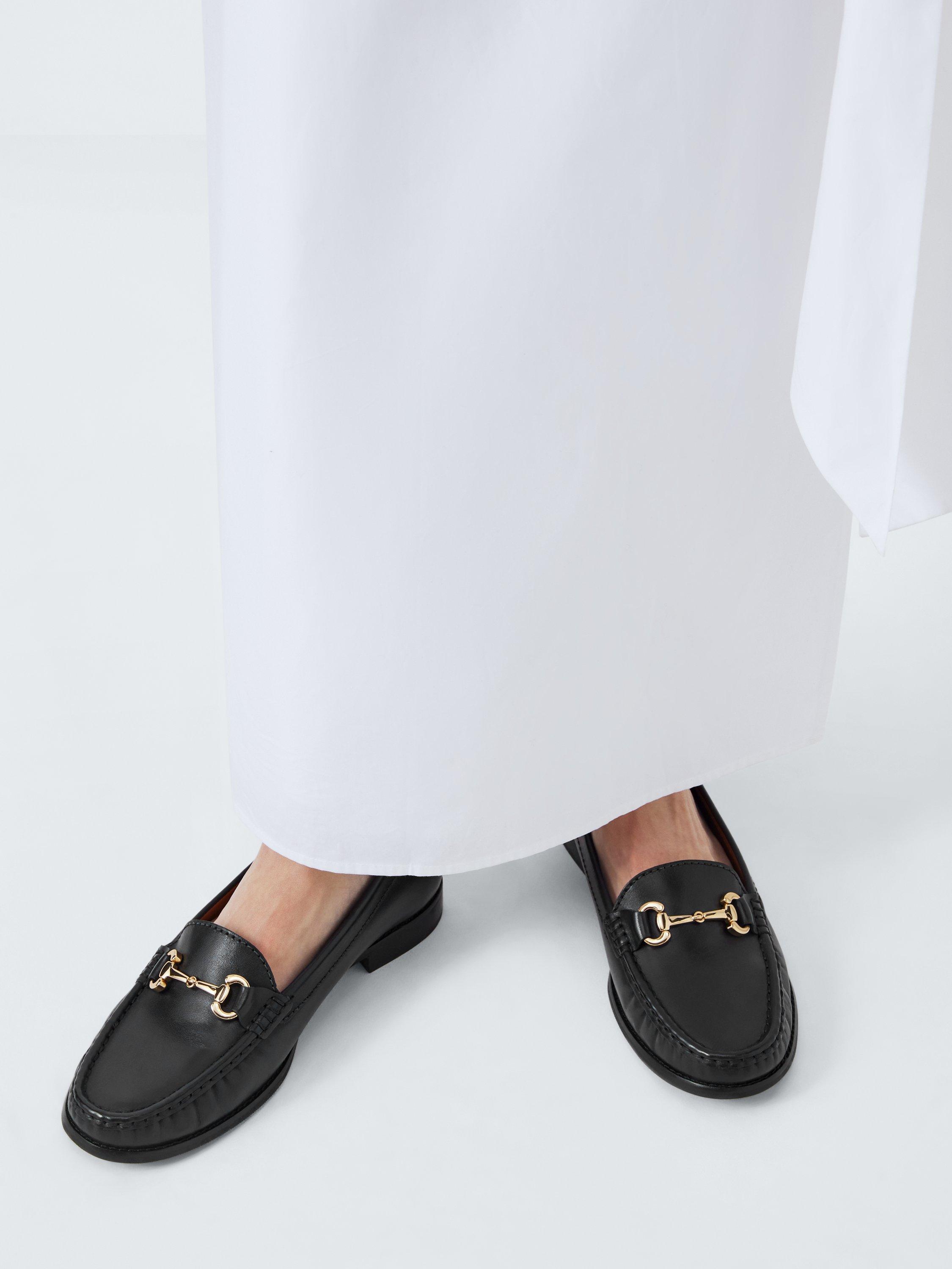 Product image 2 of 6, which shows John Lewis August Wide Fit Leather Moccasins, Black, 3