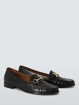 John Lewis August Wide Fit Leather Moccasins, Black