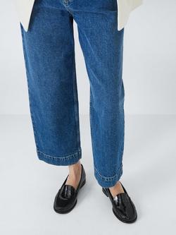 John Lewis Pennie Wide Fit Patent Leather Loafers, Black - view 2, Black