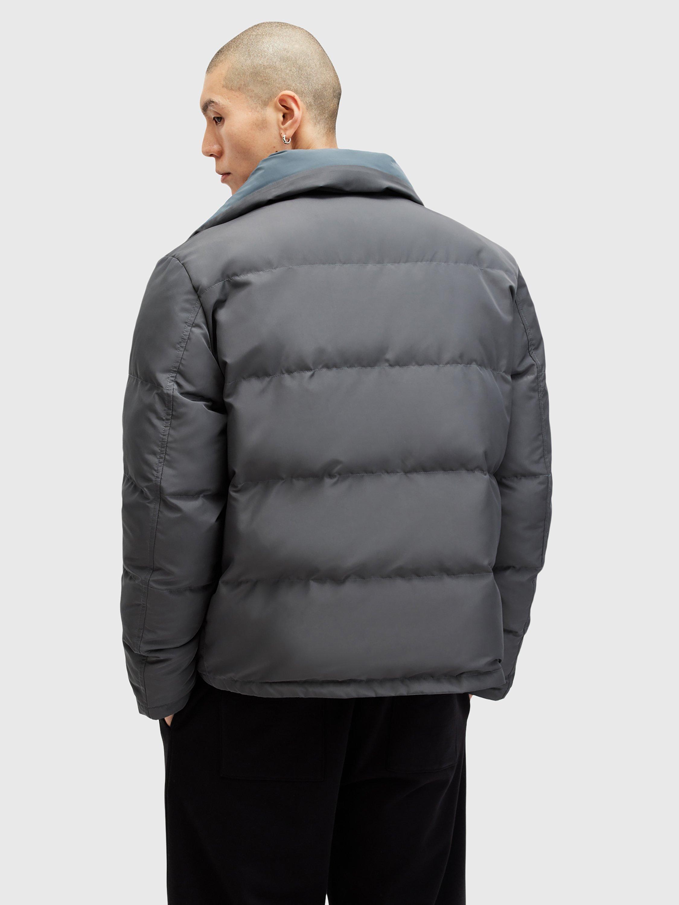 Product image 2 of 10, which shows AllSaints Novern Reversible Puffer Jacket, Blue Multi Blue, XL