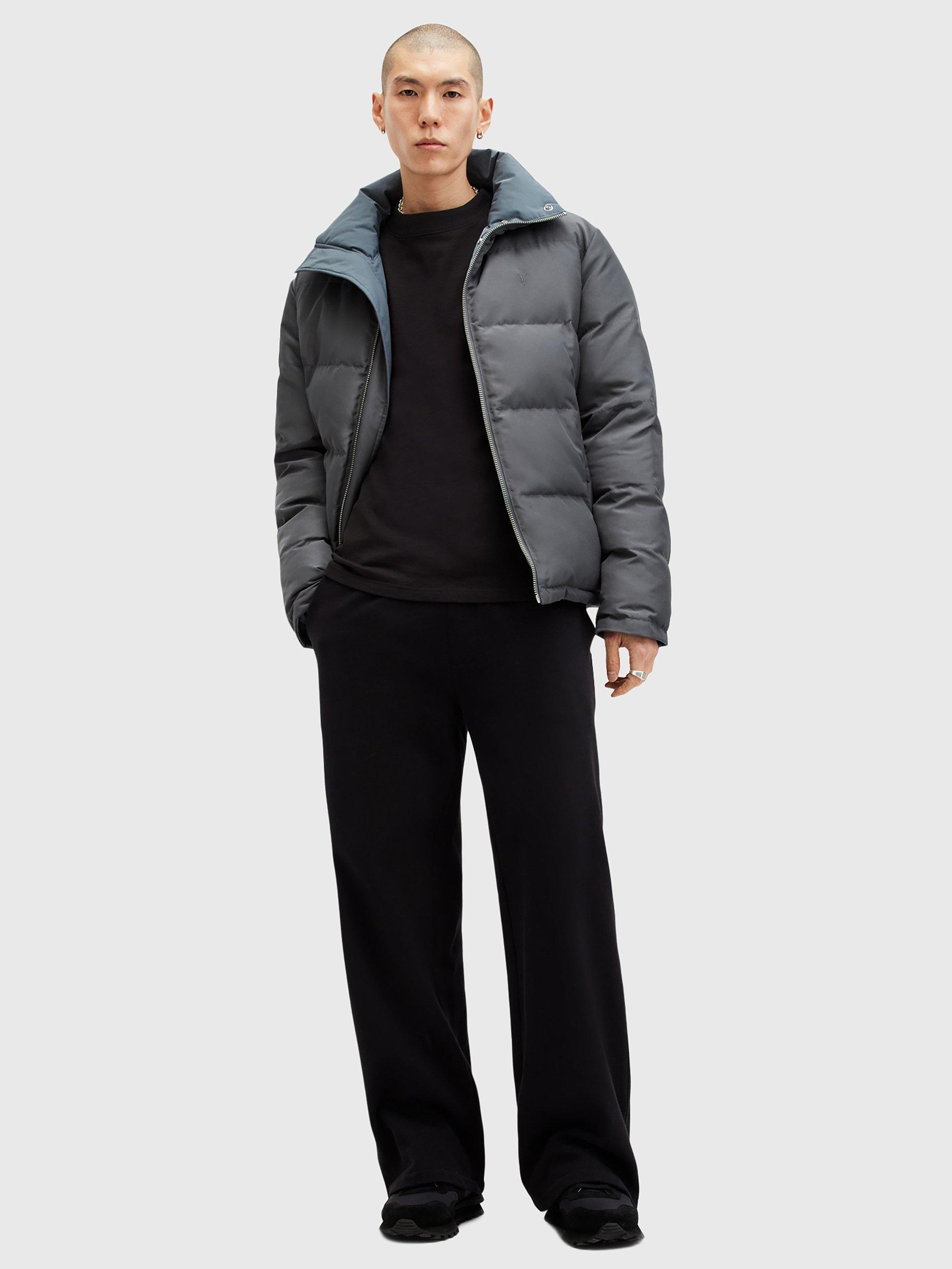Product image 3 of 10, which shows AllSaints Novern Reversible Puffer Jacket, Blue Multi Blue, XL